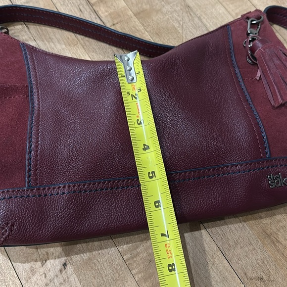 The Sak Maroon Leather and Suede Shoulder Bag - Picture 8 of 8